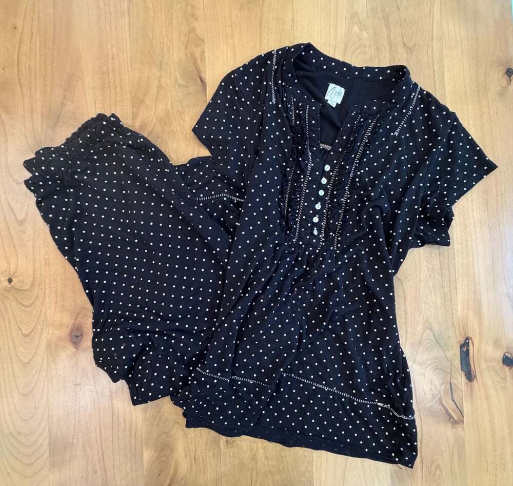 Aria Women's Black and White Polka Dot Pajama Set